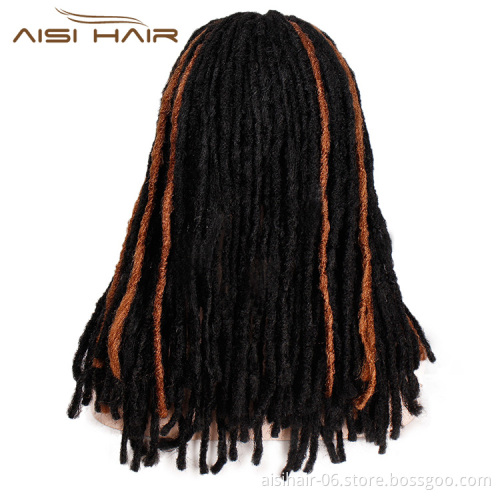 Aisi Hair Synthetic Wigs For Black Wome Afro Crochet Braids Twist Jumbo Dreadlocks Faux Locs Hairstyle Long Mixed Colors Wigs